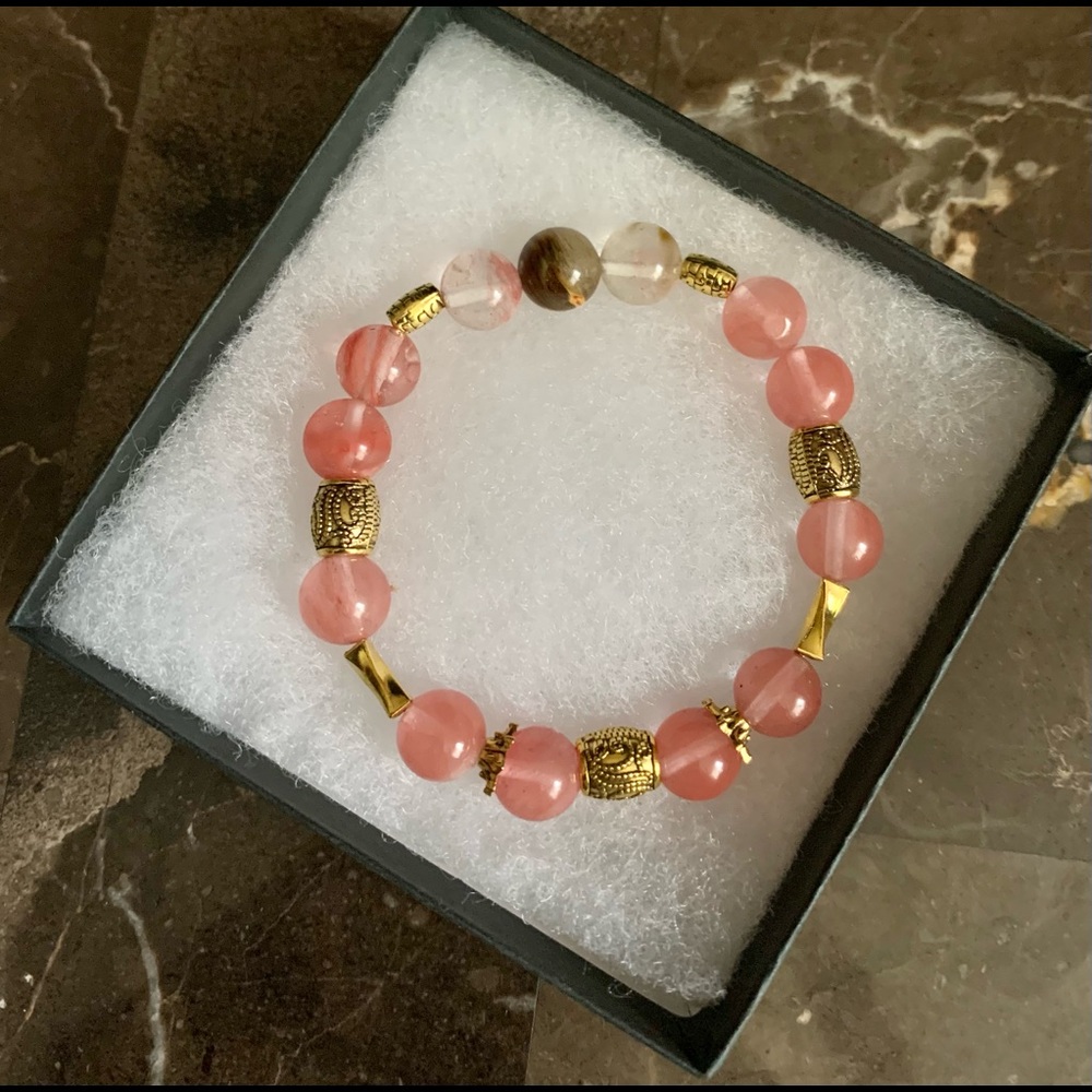 COPY - Handmade Watermelon Tourmaline Elastic Bracelet